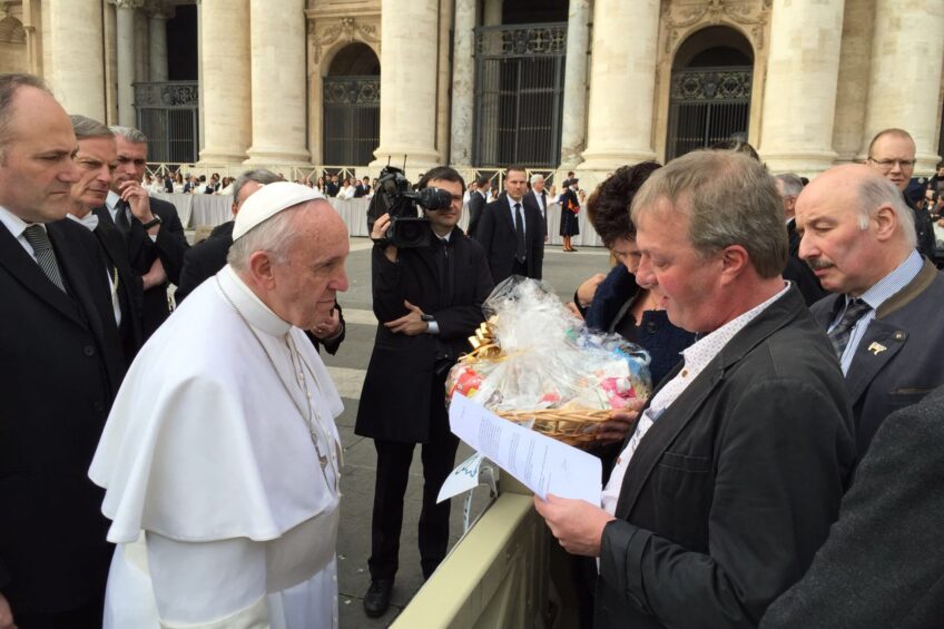 Dairy farmers visit the Vatican for help
