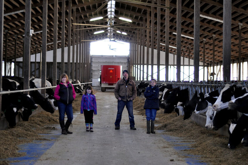 William and Vicky Morrison together with son, Scott, and daughter, Jane. Photo: Morrison's farm