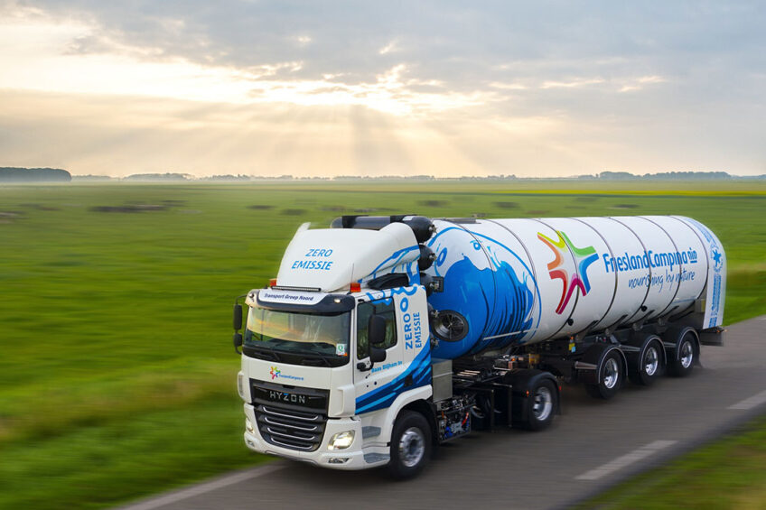 Hyzon Motors has delivered its first 55-ton milk truck to Transport Groep Noord, a carrier providing transport for multinational dairy company Royal FrieslandCampina N.V.