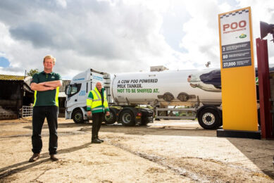 The 3-month test will involve 2 special Arla tankers that have been adapted to run on biofuel transporting milk between dairy processing sites. Photo: Arla