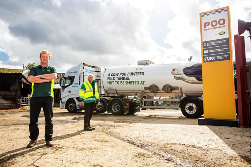 The 3-month test will involve 2 special Arla tankers that have been adapted to run on biofuel transporting milk between dairy processing sites. Photo: Arla