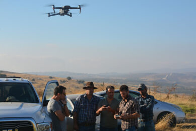 We showed our fellow ranchers and friends, and they loved the idea,  says Azran, pictured second to the right. Photo: Noam Azran, BeeFree Agro