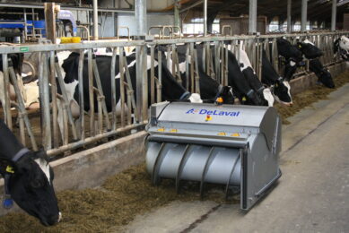 DeLaval introduces new robotic feed pusher. Photo: Frits Huiden