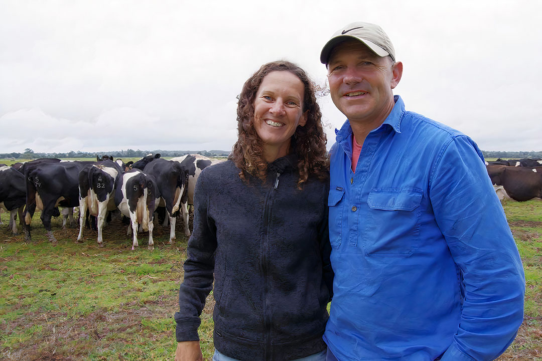 David and Narelle switched from milking twice-a-day to once-a-day milking about 7 years ago. Photo: Macalister Farm