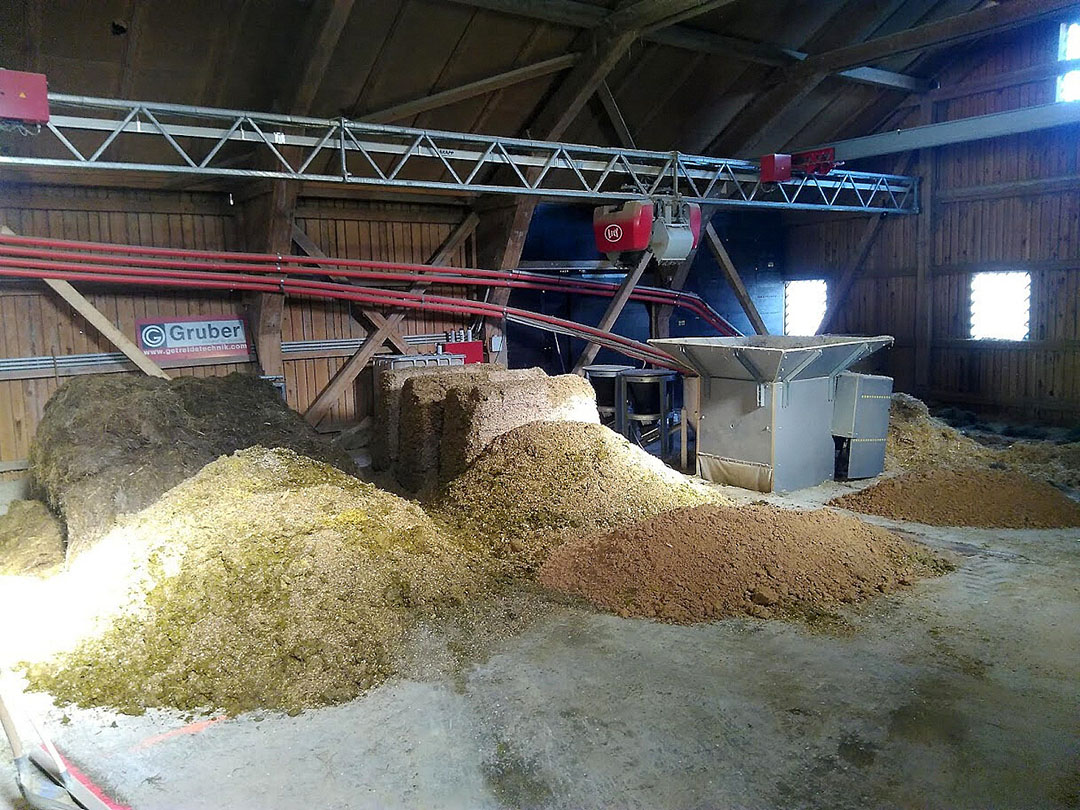 Ingredients are stored for the Lely Vector feeder to mix rations. Photo: Chris McCullough