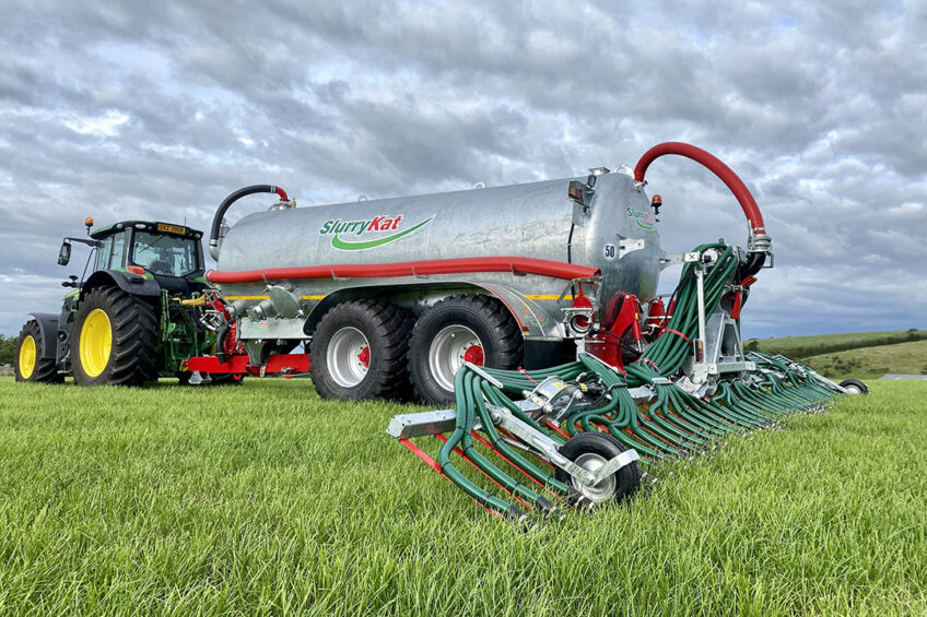 Slurry being spread with low emissions. Photos: Chris McCullough