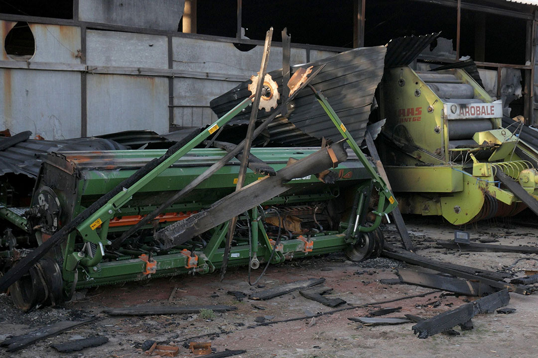 Most of the machinery on Hryhoriy's farm has been destroyed. Photo: Hryhoriy Tkachenko