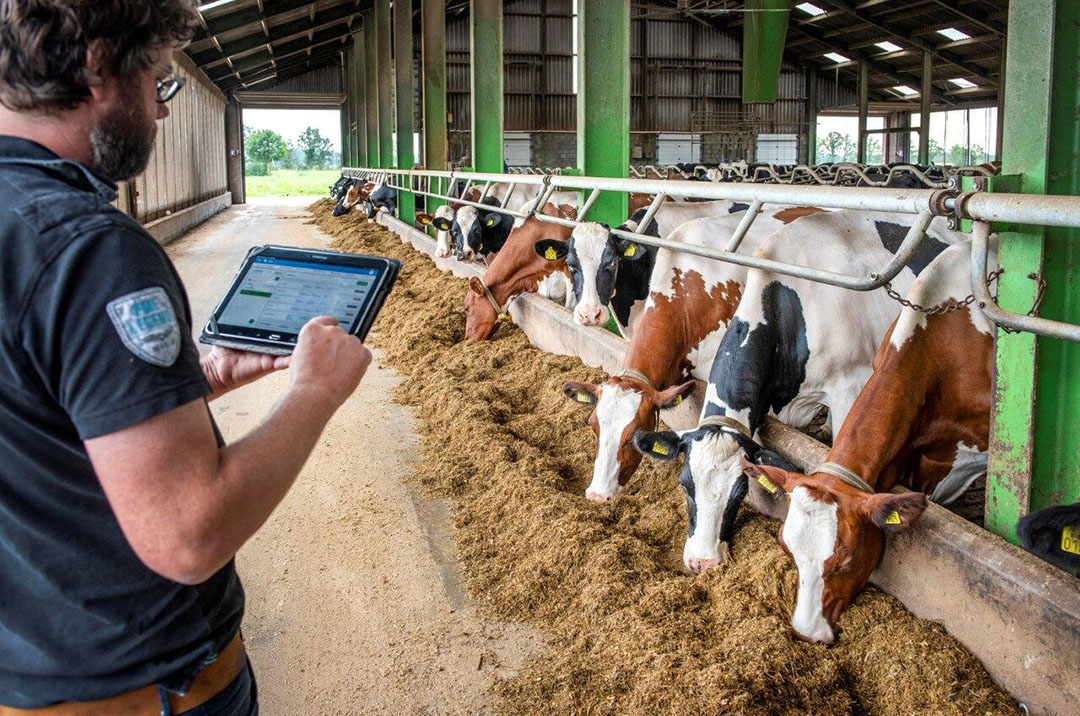The TAP platform  - the livestock farmer can quickly and conveniently enter and calculate rations, the loading sequence and, above all, quickly adjust the amount the dry matter content or the number of animals. Photo: Bas van Hattum
