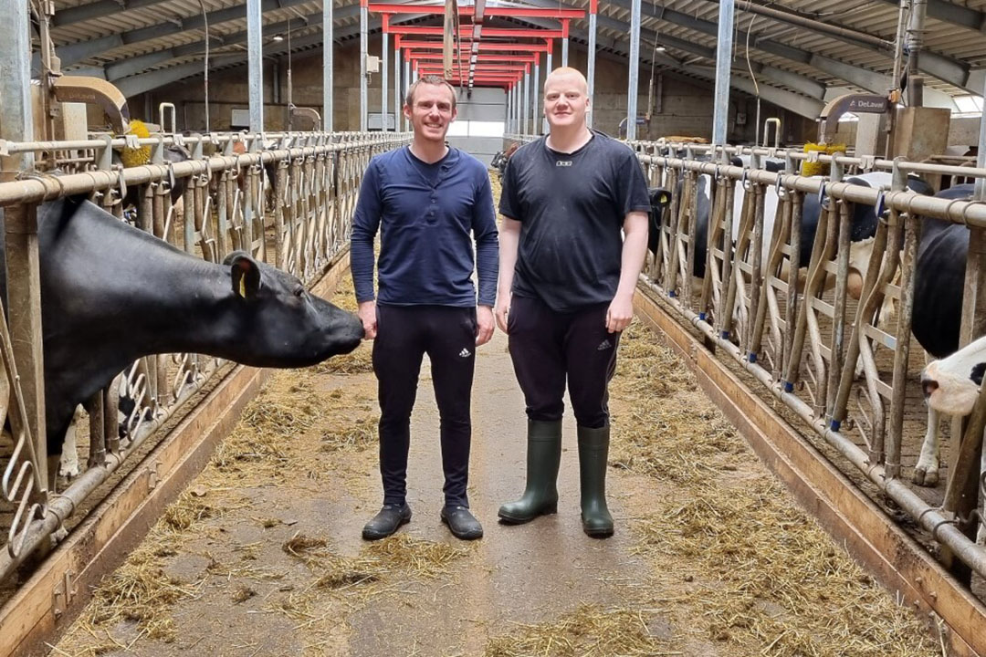 Roi Absalonsen, left, owns the farm with business partners Esmar Sorensen and Nils Absalonsen. Photo: Chris McCullough