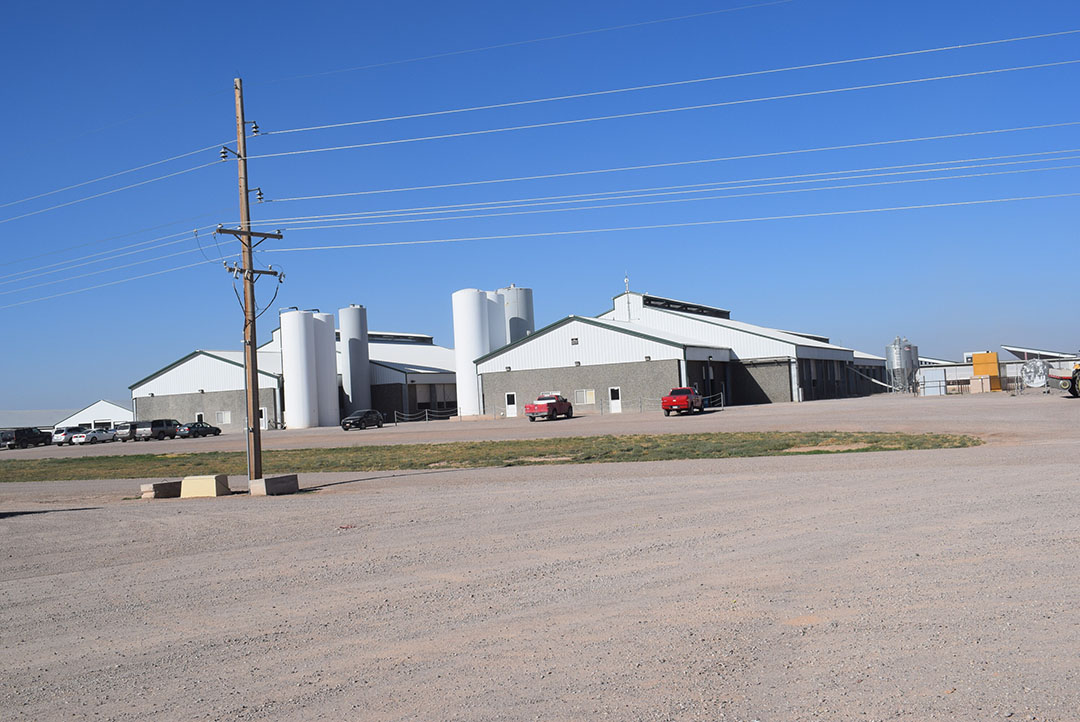 Milking parlour with the two carousels, cooling tanks, computer room and office. Photo:  Aage Krogsdam