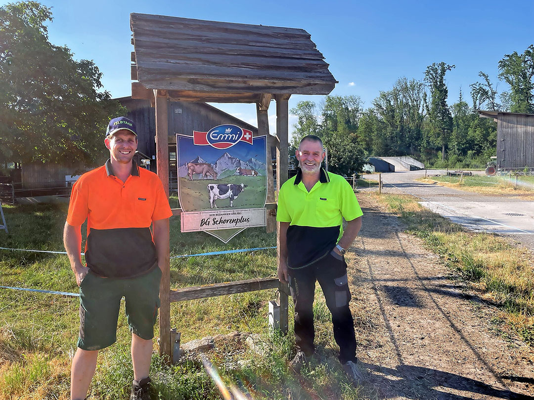 Peter (59) and son Matthias (35) Suter. Peter has a clear preference for steady growth towards more cows, which means building on existing processes.