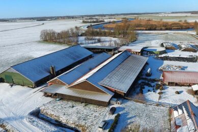 Leer in North Germany is snow-covered. It is an area for dairy farmers: almost exclusively grassland on clay soil.