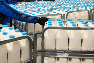 Can u make this the caption: Due to oversupply, the milk price in China is nearing its lowest level in a decade. photo: Misset